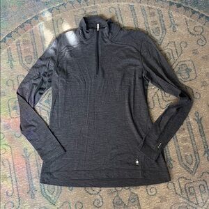 Smartwool Charcoal Gray 100% Merino Wool Quarter-Zip Pullover